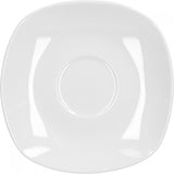 Van Well Lilli Service à café pour 12 personnes, 36 pièces carrées en porcelaine blanche avec bords incurvés pour une table basse parfaitement disposée – Passe au lave-vaisselle