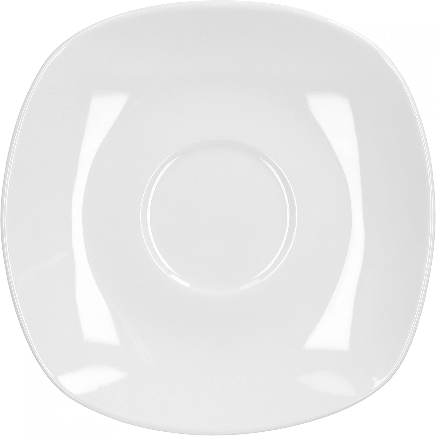 Van Well Lilli Service à café pour 12 personnes, 36 pièces carrées en porcelaine blanche avec bords incurvés pour une table basse parfaitement disposée – Passe au lave-vaisselle