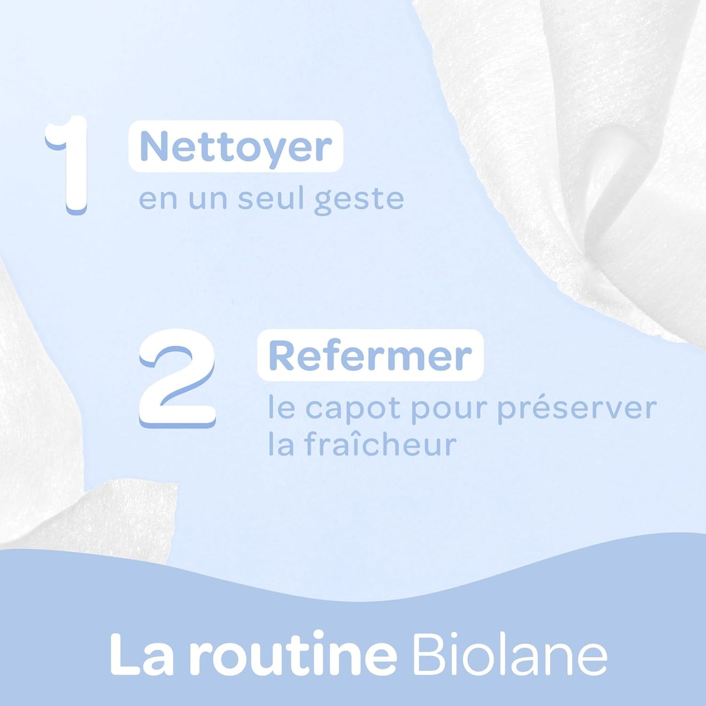 BIOLANE - Lingettes humides bébé à l'eau - 225 lingettes - 3 x 75 pièces - Nettoyage doux et efficace - Dès la naissance - Qualité française