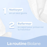 BIOLANE - Lingettes humides bébé à l'eau - 225 lingettes - 3 x 75 pièces - Nettoyage doux et efficace - Dès la naissance - Qualité française