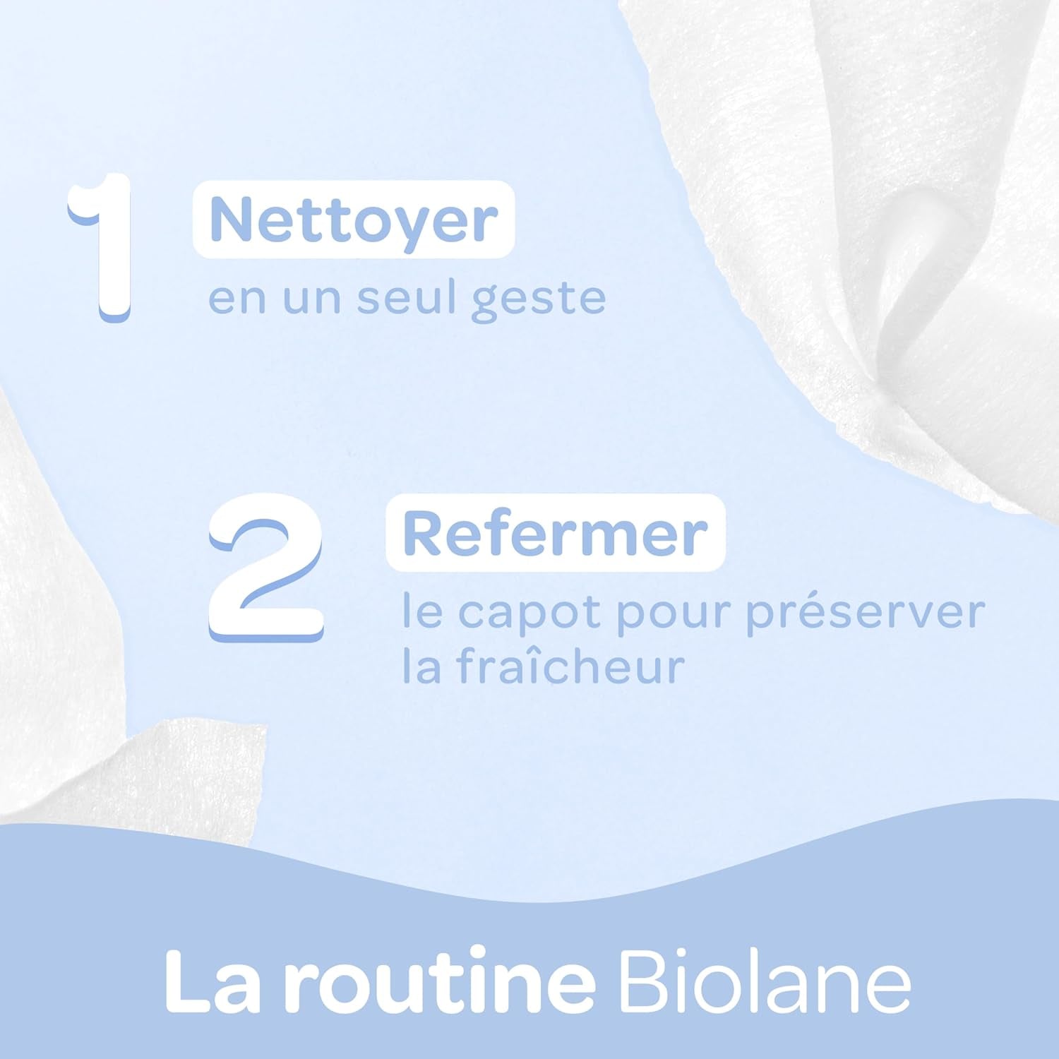 BIOLANE - Lingettes humides bébé à l'eau - 225 lingettes - 3 x 75 pièces - Nettoyage doux et efficace - Dès la naissance - Qualité française