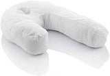 Oreiller ergonomique en forme de U Innovagoods pour dormeurs latéraux, idéal pour la grossesse, favorise une respiration calme, réduit les ronflements, coton et polyester, blanc, 39 x 57 x 14 cm Oreillers orthopédiques cervicaux Naty Shop Titre par défaut