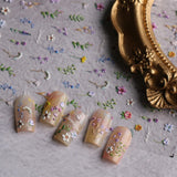 JMEOWIO Autocollant de manucure 3D en forme de fleur d'été floral pour nail art