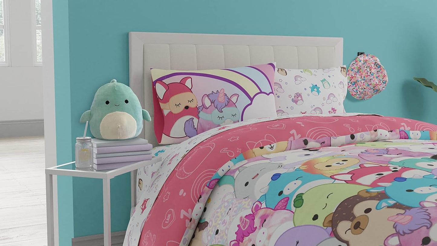 Linge de lit Franco Squishmallows, microfibre douce, pour lit double Couettes et couettes Naty Shop