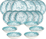 Kalos, service de vaisselle pour 6 personnes, 18 pièces, porcelaine, bleu clair