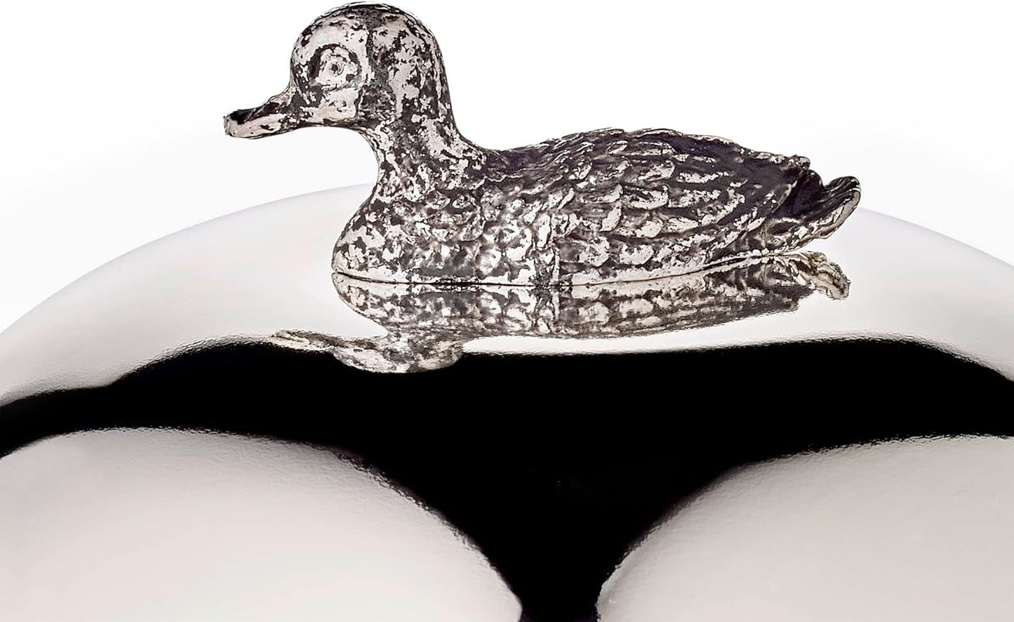 Pot à confiture de canard EDZARD (Ø 10 cm) en argent et verre - Boîte et cuillère - Bol, sucrier, fromage - Pot à confiture avec couvercle, rangement avec couvercle, coffret cadeau avec serrure