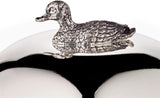 Pot à confiture de canard EDZARD (Ø 10 cm) en argent et verre - Boîte et cuillère - Bol, sucrier, fromage - Pot à confiture avec couvercle, rangement avec couvercle, coffret cadeau avec serrure