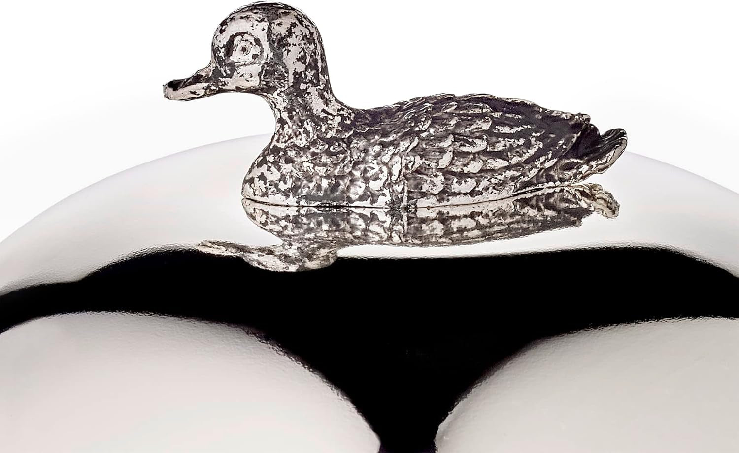 Pot à confiture de canard EDZARD (Ø 10 cm) en argent et verre - Boîte et cuillère - Bol, sucrier, fromage - Pot à confiture avec couvercle, rangement avec couvercle, coffret cadeau avec serrure