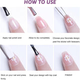 Nagelsticker Set - Selbstklebende Nail Sticker, Nageldesign Zubehör, Nail Art, Nagelaufkleber Für Fingernägel, Blumen Nagelsticker, Nagel Deko