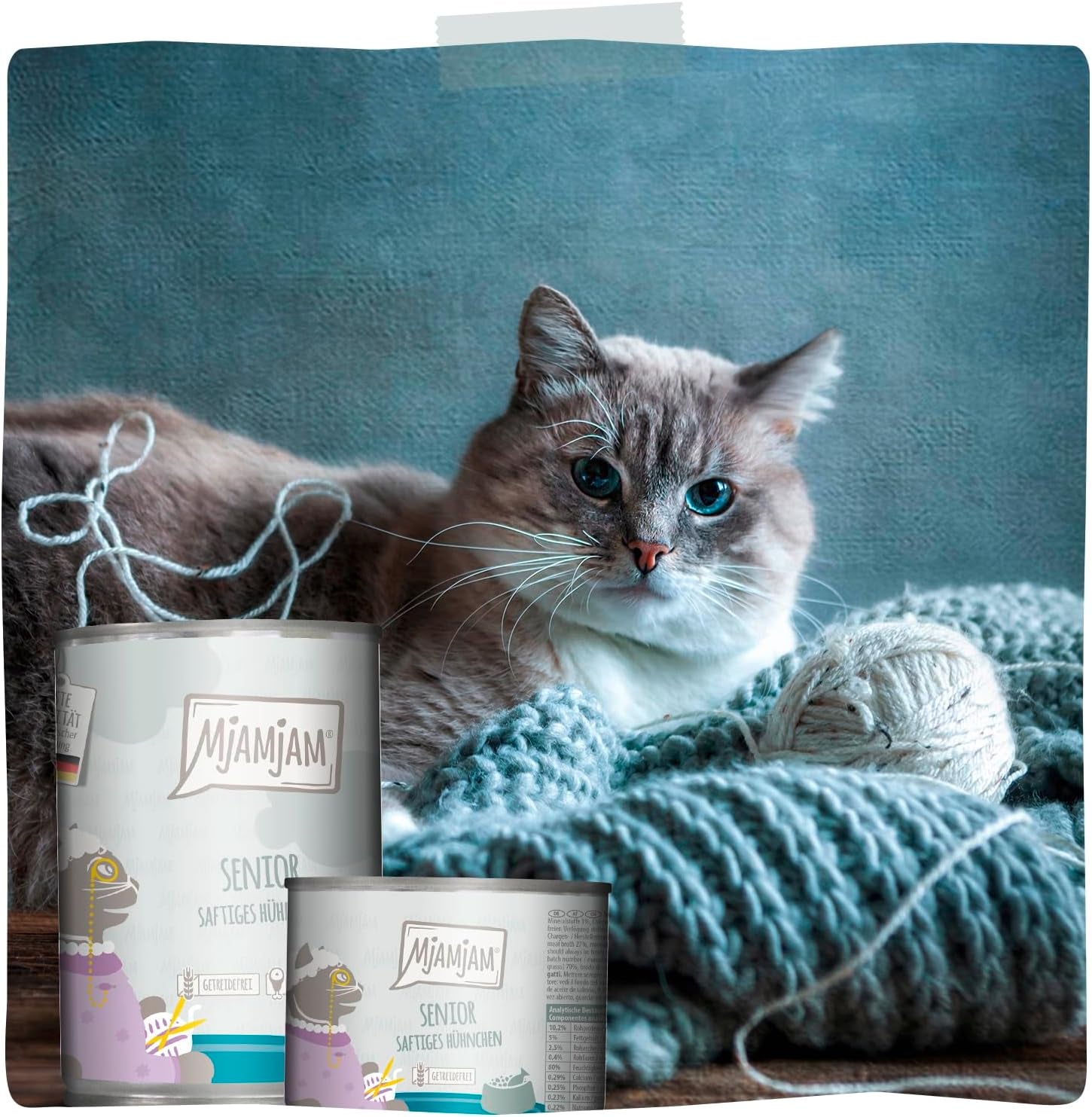 MjAMjAM - Nourriture humide premium pour chats - Senior - poulet juteux, pack de 6 (6 x 400g), sans céréales