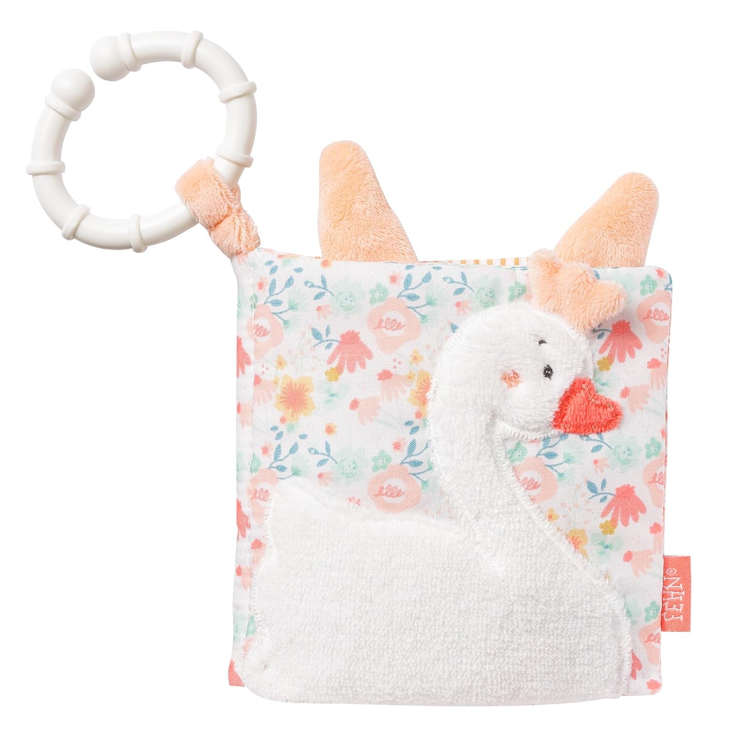 Fehn Soft livre d'images Bruno - livre doux pour bébés en tissu avec motifs d'animaux - livre de jouets en tissu à suspendre pour poussettes et sièges auto pour bébés - livre avec clickers pour bébés et enfants à partir de 0 mois Jucarii Bebe Naty Shop Le Lac des Cygnes