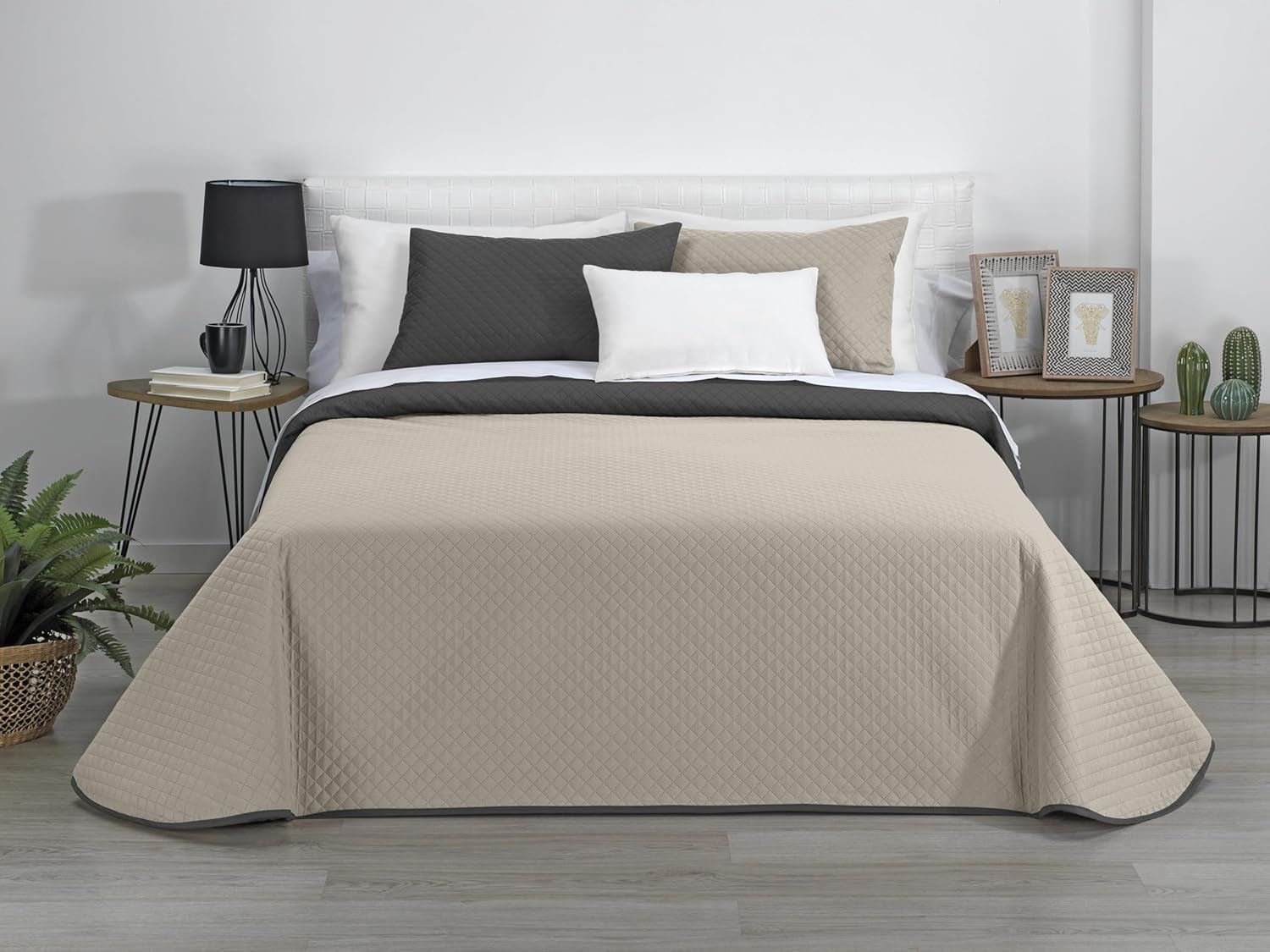 AVA | Courtepointe réversible Boutique | Pour toutes les saisons | Couleur - Gris/Anthracite | Pour lit 120/135 cm. lit. (230 X 270 Cm. Ancho X Alto) | Couette matelassée Couettes et couettes Naty Shop