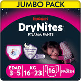 Pantalon de pyjama DryNites pour filles de 3 à 5 ans, 1 paquet (1 x 16 pièces)
