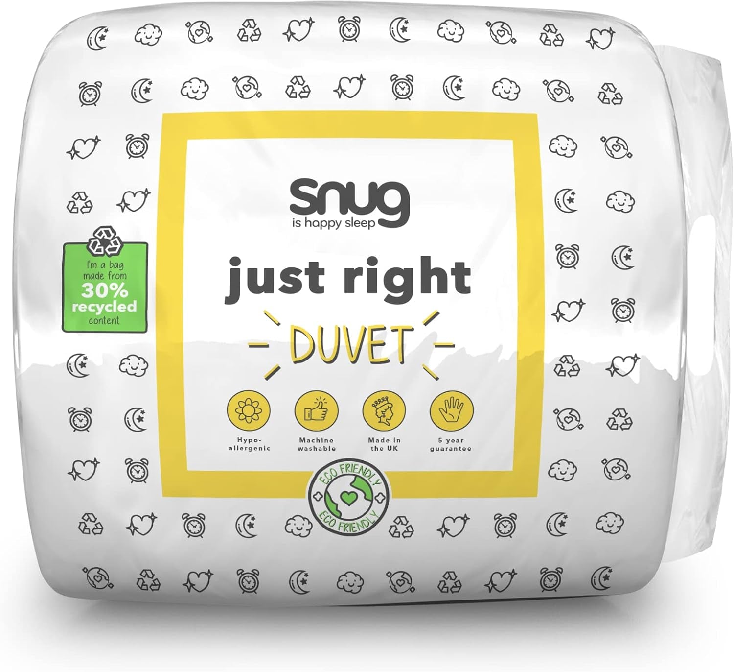 Couette Just Right Snug, 10,5 tog, fibres creuses, blanc, lit double Couettes et couettes Naty Shop Lit double 10,5 Tog