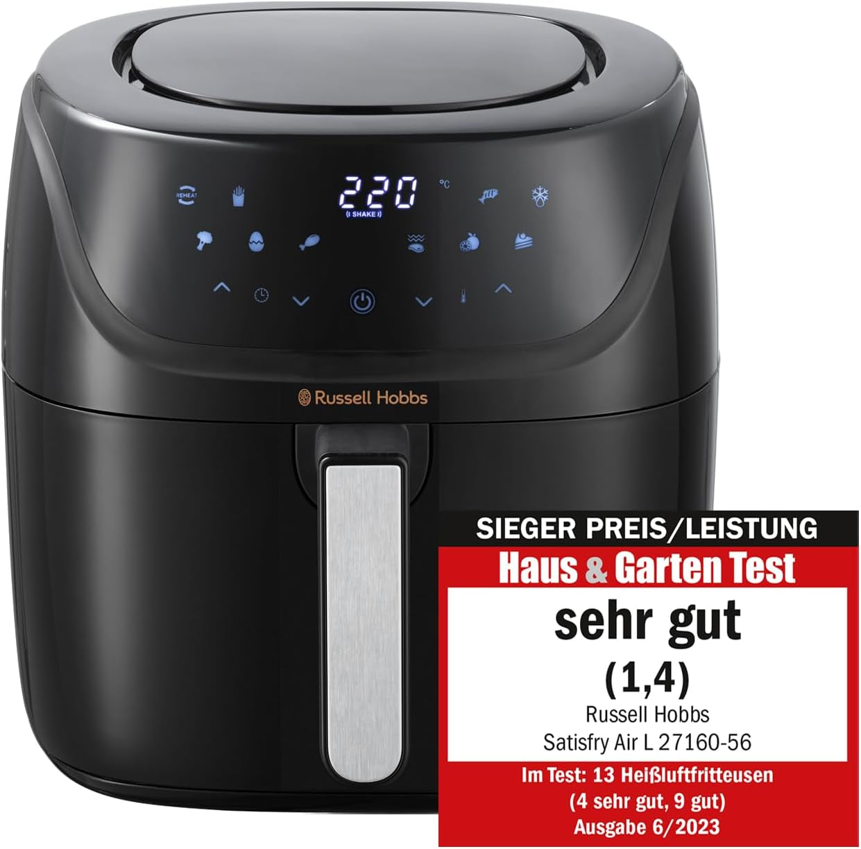 Russell Hobbs Air Fryer L 4L Rapid Airfryer, 7 fonctions de cuisson, 10 programmes Électroménagers Naty Shop Heißluftfritteuse