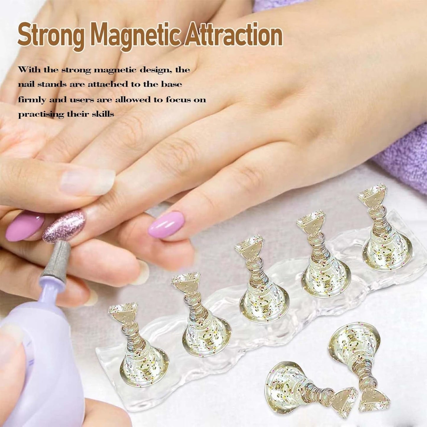 Kit de conception d'ongles - Main d'entraînement haut de gamme pour ongles en gel, accessoires pour ongles et ensemble d'ongles artificiels - Ensemble d'ongles en gel polyvalent et accessoires de nail art