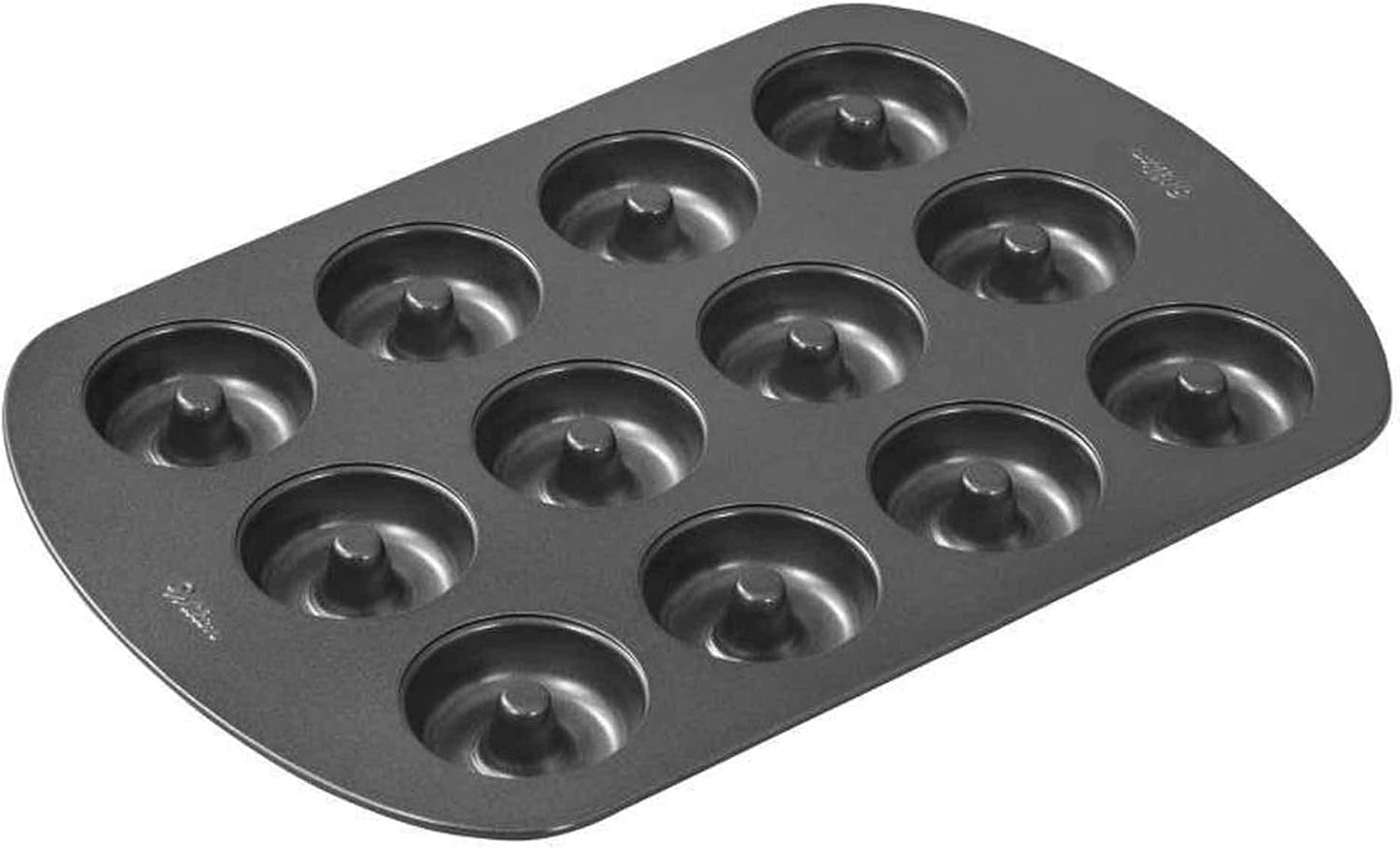 Wilton Donut-Backform Mit 12 Mulden Donutform, Hochwertige Donut Backform Mit Antihaftbeschichtung Für 12 Mini-Donuts, Spülmaschinenfest Moules et plateaux pour la cuisson Naty Shop Mini