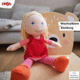 Poupée douce HABA Annelie - Poupée douce aux cheveux arrangés - Avec vêtements interchangeables - A partir de 18 mois - 30 cm - Lavable - 1302108001
