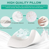 Fityou Oreiller en mousse à mémoire de forme Oreiller de soutien du cou Oreiller de couchage ergonomique Oreiller rafraîchissant Conception double face Housse de coussin lavable (67,5 x 40 x 13 cm) Oreillers orthopédiques cervicaux Naty Shop