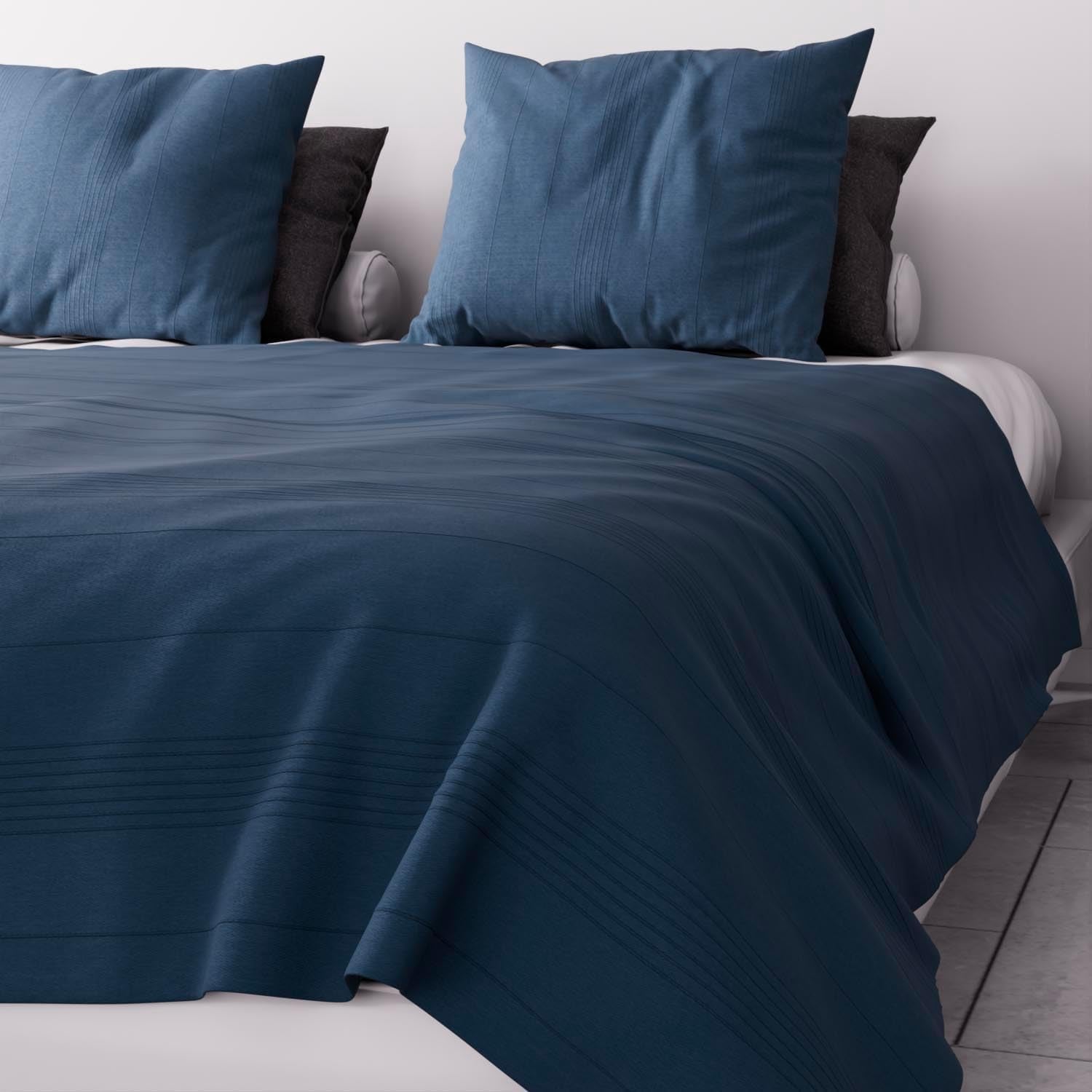 Soleil D'Ocre Adele, Housse Zigzag, Jeté du canapé, Polycoton, Bleu, 220 X 240 Cm Couettes et couettes Naty Shop Bleu 220 X 240 Cm
