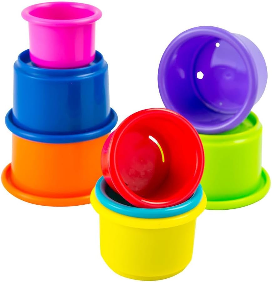 LAMAZE Octivity Time Jouet sensoriel pour bébé, jeu et découverte doux pour bébé, poulpe pour tout-petits à partir de 6 mois, garçons et filles à partir de 1 an Jouets pour bébé Naty Shop Tasse empilable