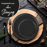 Moritz & Moritz Service de table NORDIC pour 6 personnes – Service de table 18 pièces en grès noir – Design scandinave – Service de table robuste pour 6 personnes pour un usage quotidien et les invités – Service de table combiné