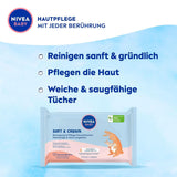 NIVEA BABY Soft & Cream Feuchttücher, Baby Feuchttücher Zur Sanften Reinigung Empfindlicher Babyhaut, Hypoallergene Feuchttücher Für Babies Mit Mandelöl and Vitaminen (4 X 57 Stück) Naty Shop