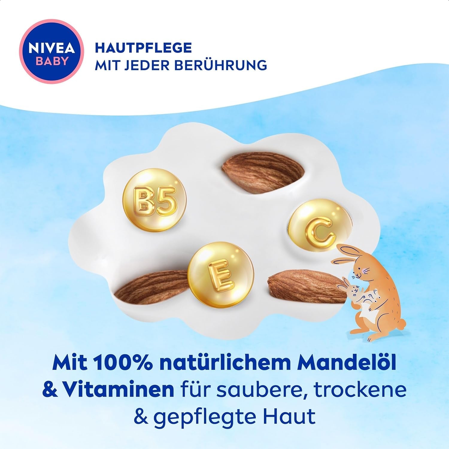 NIVEA BABY Lingettes humides Soft & Cream pour bébé (4 x 57 pièces)