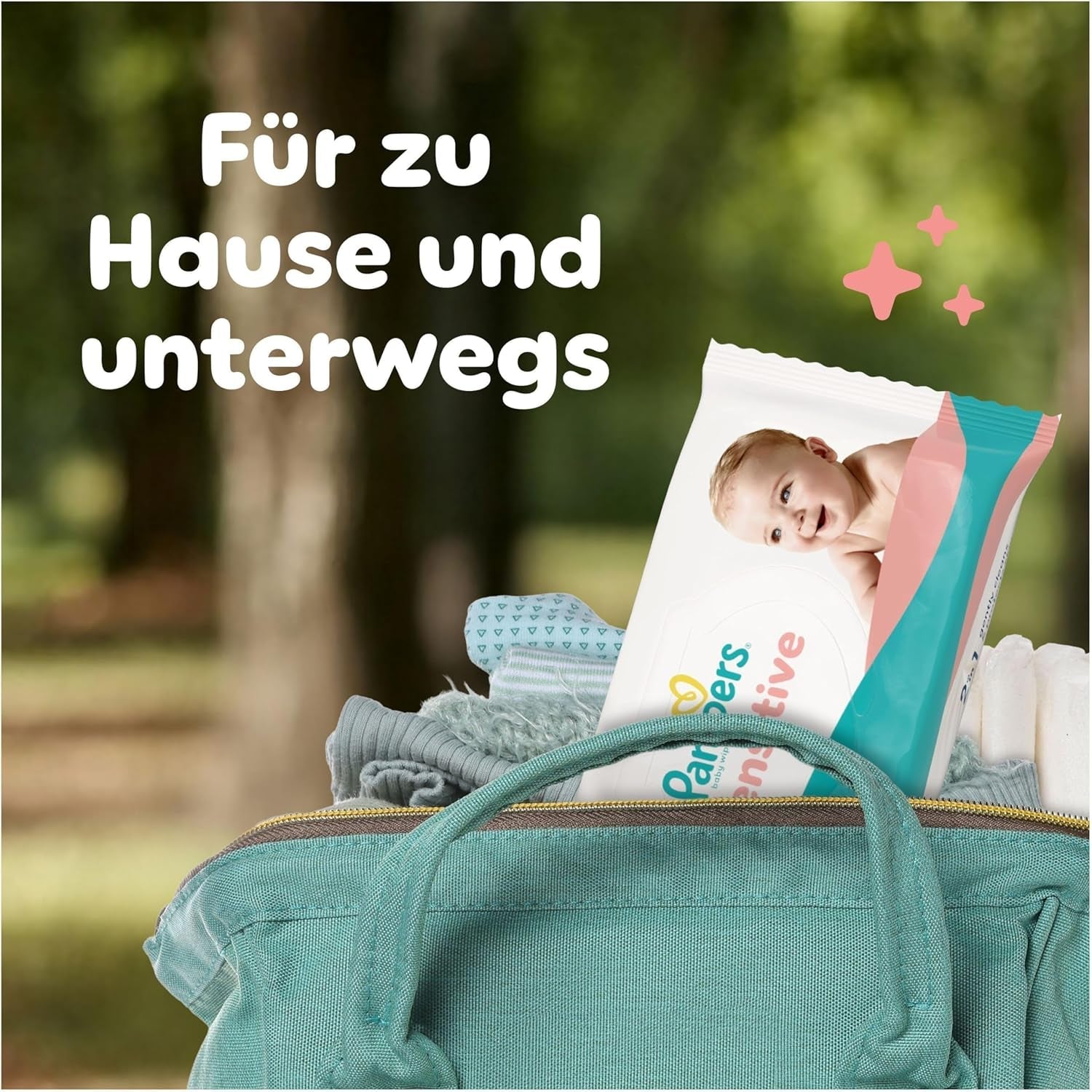 Lingettes Pampers Sensitive pour bébé, paquet de 15 de 80 lingettes, 1200 lingettes pour bébé, nettoyage doux 2 en 1 et protection de la peau