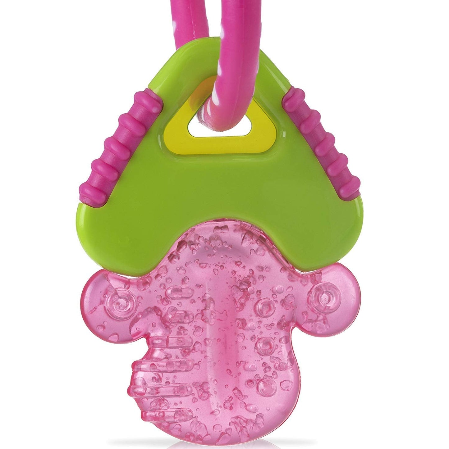 L'anneau de dentition Nuby pour bébés favorise la vue et la motricité ; le jouet de préhension de gel glacé atteint même les molaires ; à partir de 4 mois
