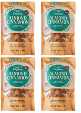 Ensemble de 4 bouchées biologiques - Amandes à la cannelle/Amandes à la cannelle dans du chocolat noir belge/Sans sucre ajouté, sans édulcorants/VEGAN & FAIR COMMERCE / 4 x 85g