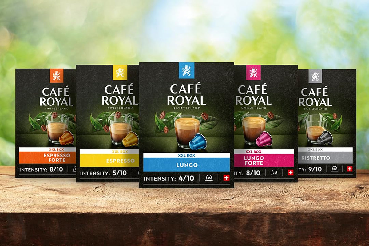 Espresso Forte 36 capsules pour machine à café Nespresso - intensité 8/10 - capsules de café certifiées UTZ en aluminium (emballage avec 3)