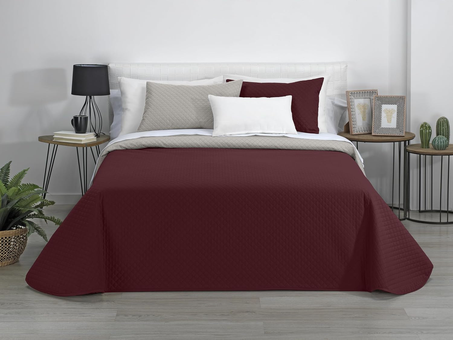 Estoralis | AVA | Courtepointe boutique réversible | Pour toutes les saisons | Couleur – Rouge/Beige | Pour lit 120/135 cm. lit. (230 X 270 Cm. Ancho X Alto) | Couette matelassée Couettes et couettes Naty Shop