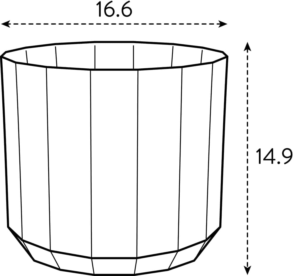 Pot rond elho Facet 17cm - pour l'intérieur - 100% plastique recyclé - Ø 16,6 x H 14,9 cm - Rose/Rose amande