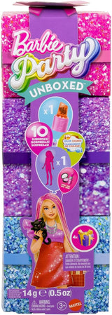 Poupée Barbie Party sans boîte ni accessoires, série Glam Party avec 10 surprises, dont une poupée rouge vif avec effet changeant de couleur, JFY68