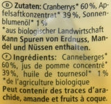 Canneberges biologiques, 100 grammes de produits déshydratés Naty Shop