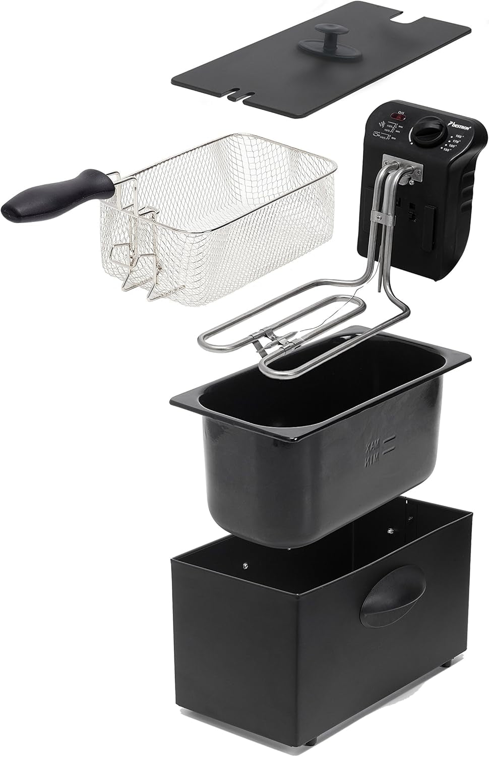 Friteuse à huile Bestron avec technologie zone froide, 3,5 litres, 2000 watts Électroménager Naty Shop