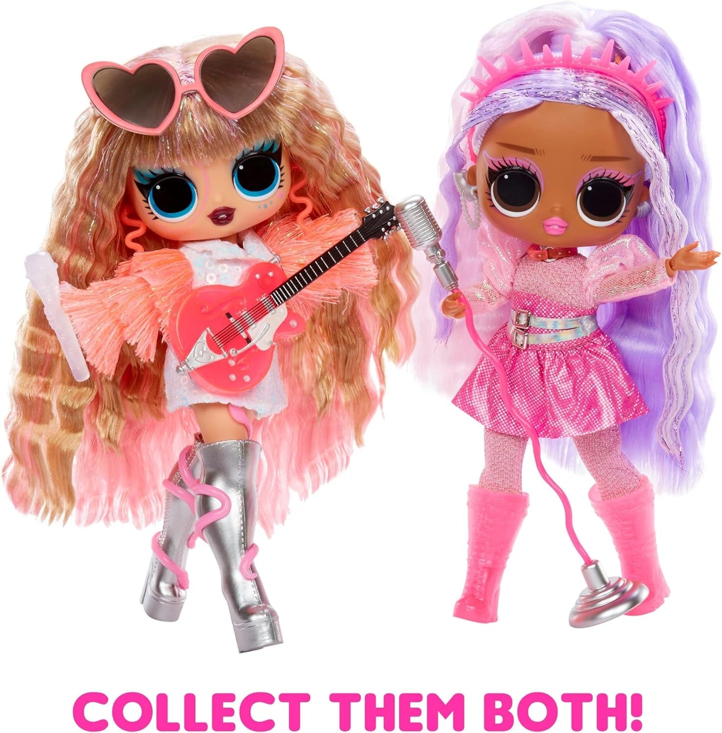 Mdr Surprise ! Tweens Neon Pop Stars - Thea Stars - 1 poupée mannequin avec des surprises rétroéclairées et plus de 10 vêtements et accessoires Pop Star, dont sa guitare rose vif, cadeau pour les enfants à partir de 4 ans