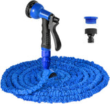 Tuyau d'arrosage extensible de 30 m, tuyau d'eau flexible de 100 pieds avec buse de pulvérisation à 8 jets, tuyau robuste rétractable étanche avec connecteurs 3/4" et 1/2" (30 m, vert)
