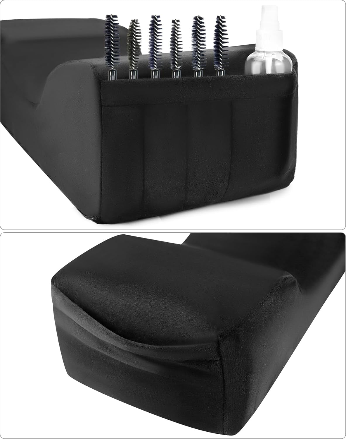 QWORK® Oreiller à cils, oreiller de maquillage de beauté en forme de U, oreiller ergonomique pour allonger les cils, oreiller à cils en mousse à mémoire de forme pour salon de beauté à usage domestique (noir) Oreillers orthopédiques cervicaux Naty Shop
