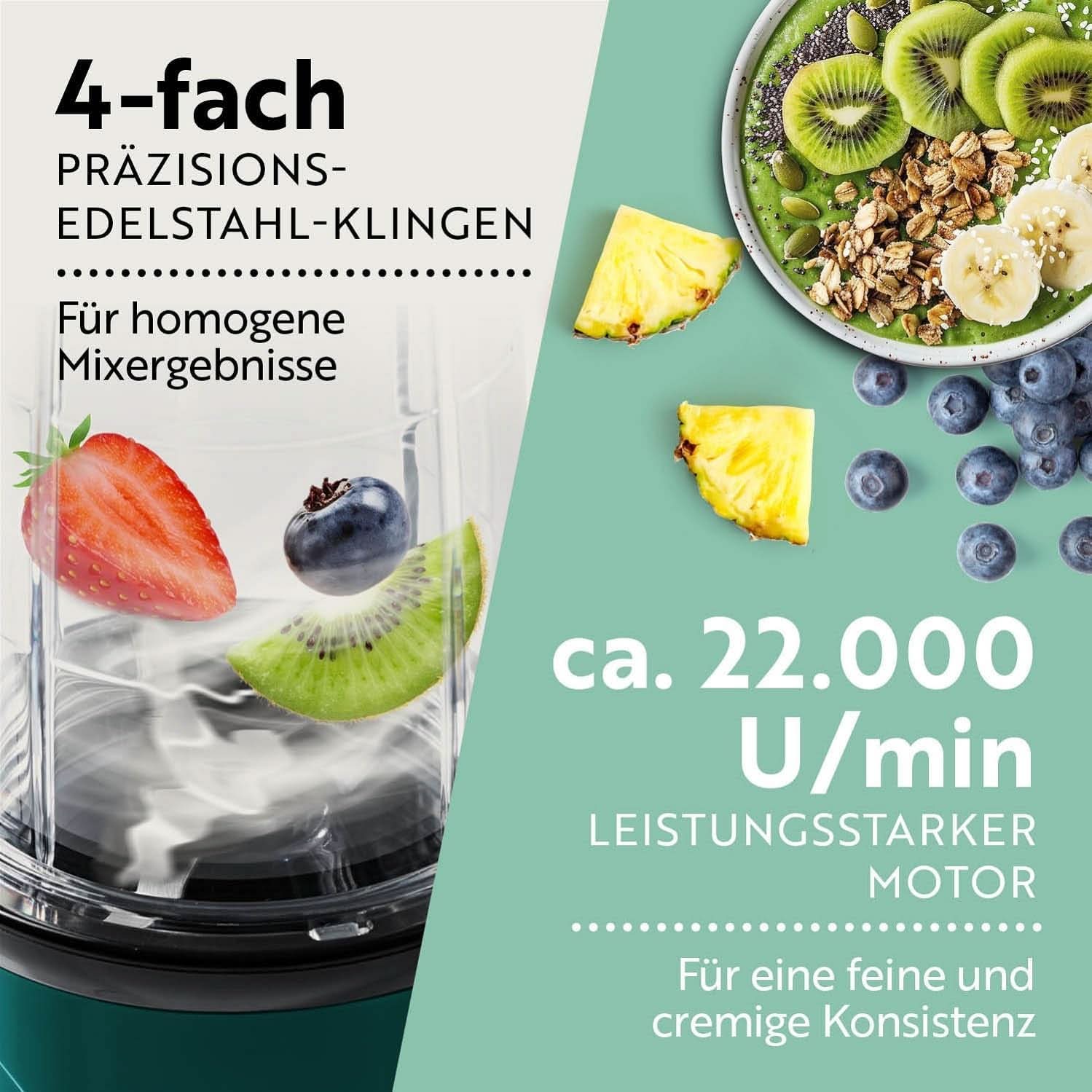 Gourmetmaxx Mr Magic Blender, Smoothie Maker avec pack d'accessoires Xxl Naty Shop