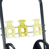 Dévidoir mobile Relaxdays 45 m pour tuyau d'arrosage et de balcon, avec guide-tuyau, 76,5x44x41 cm, gris-jaune