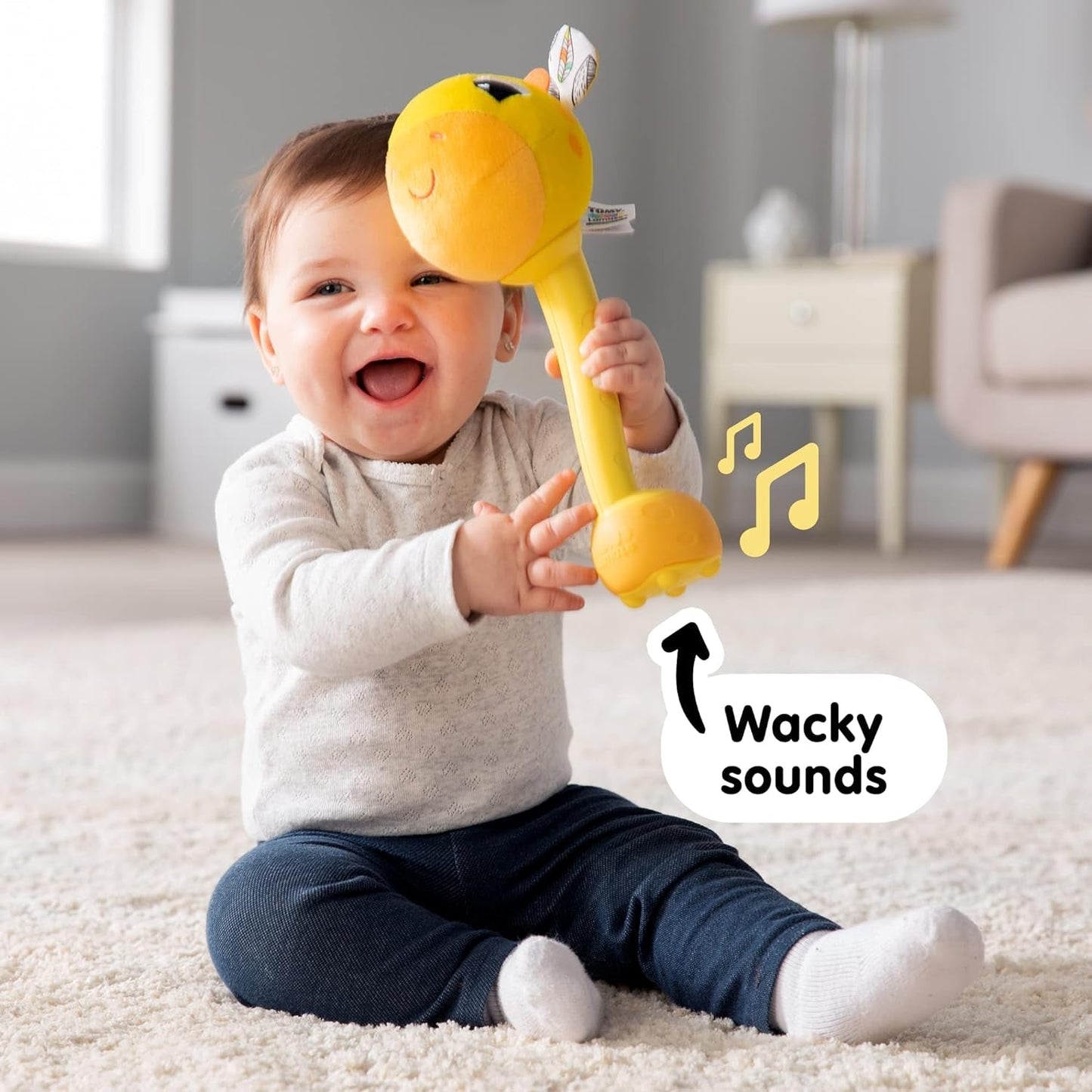 Lamaze L27471 Crazy Giraffe, Jouet nouveau-né, Jouet sensoriel couleur pour bébé, Cadeau nouveaux parents, Jouet de développement pour garçons et filles à partir de 12 mois Jouets pour bébés Naty Shop