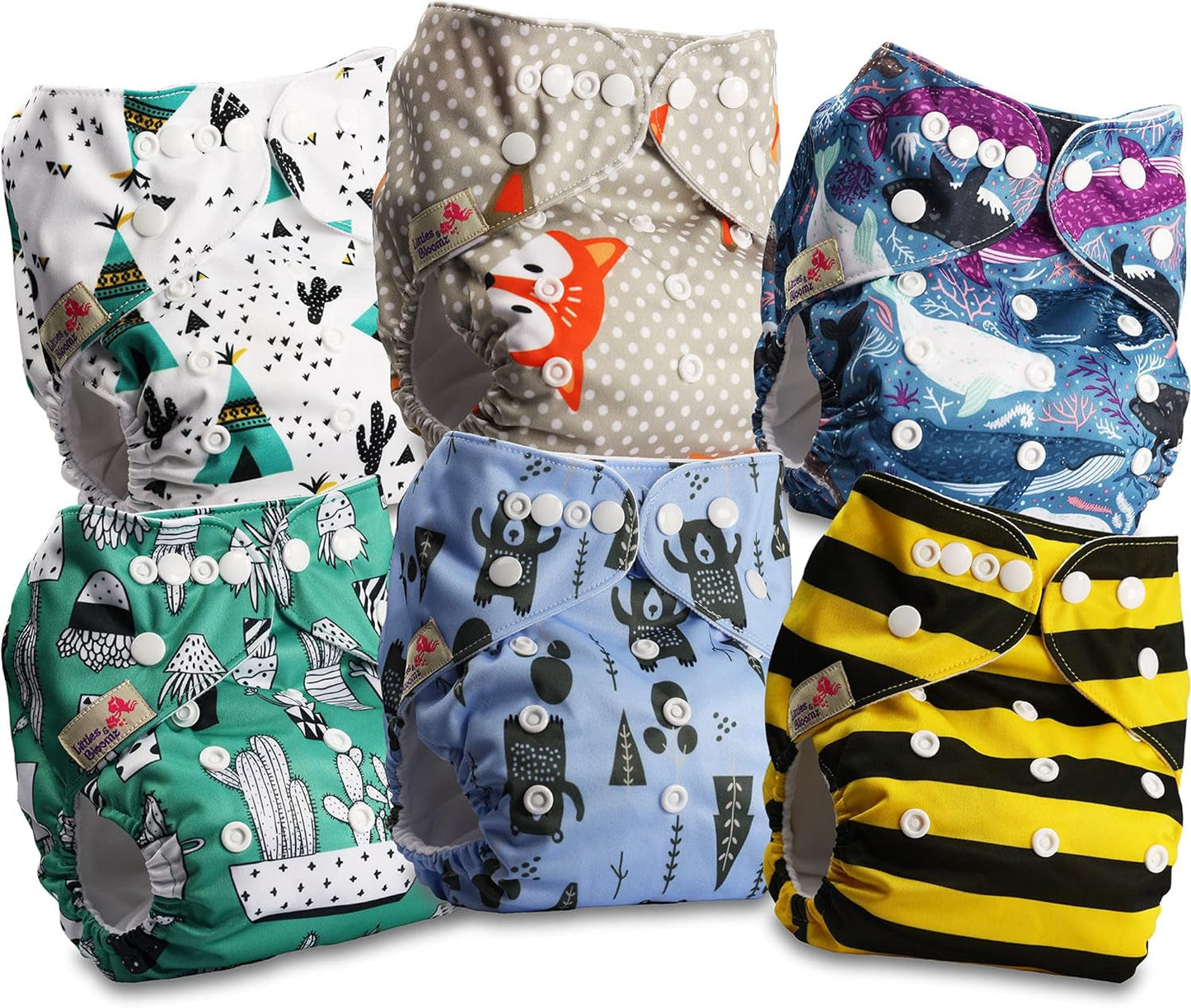 Littles and Bloomz FLP2-0406 Couche réutilisable à clip standard, 4 couches
