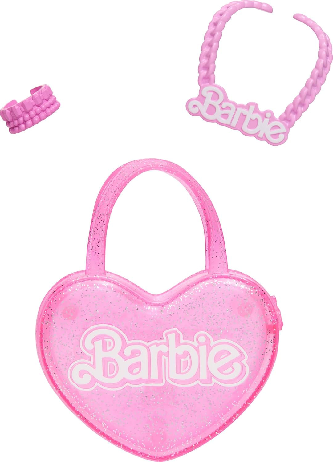 Poupée Barbie à la mode 71 cm blonde avec vêtements détachables haut rose jupe en jean bottes de cowboy collier et sac à main HYT84