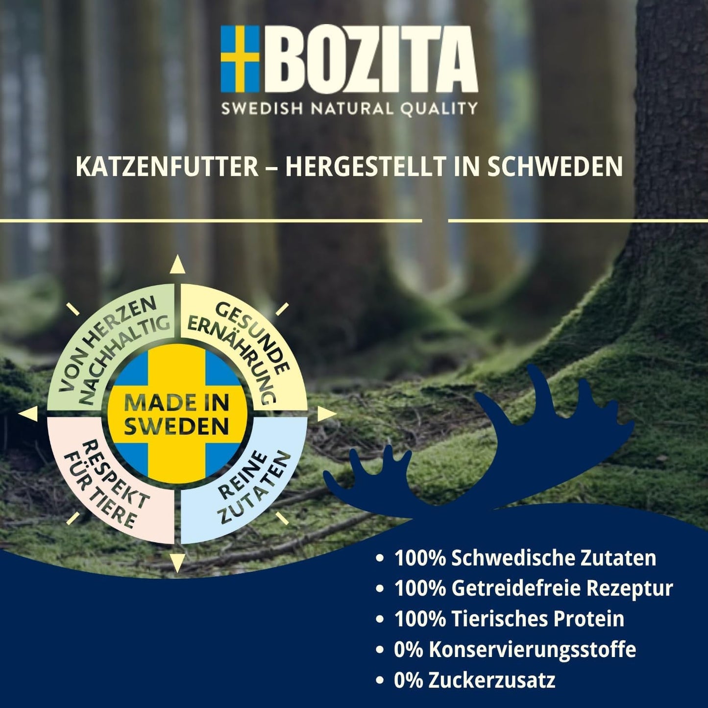 Bozita Mousse MSC Saumon - 12 x 85g nourriture humide pour chat à la texture fine de mousse et de saumon - recette sans céréales, sans sucres ni colorants ajoutés - avec postbiotiques pour soutenir la flore intestinale