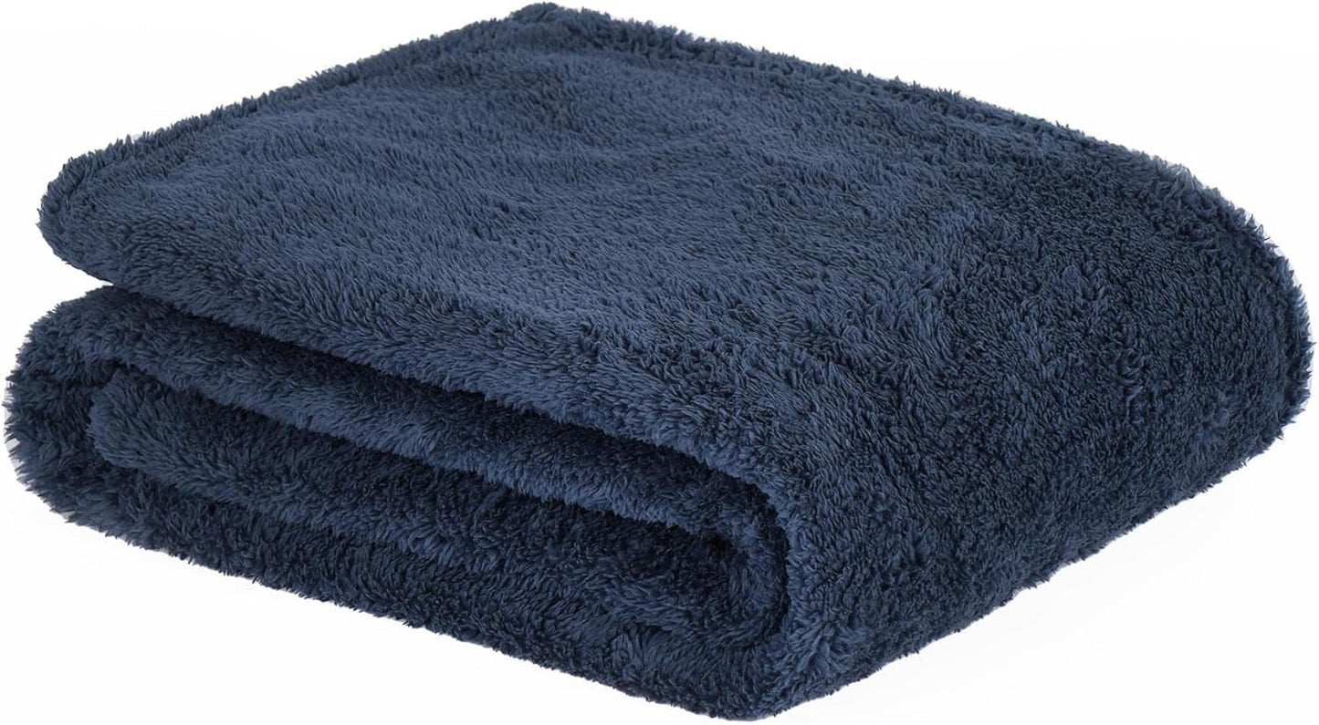 Brentford's Teddy Couverture polaire grande couverture de lit en peluche super douce et chaude pour canapé, couvre-lit noir - 150 x 200 cm Lits et couvertures Besuche den Brentfords-Store Bleu marine 150 x 200 cm