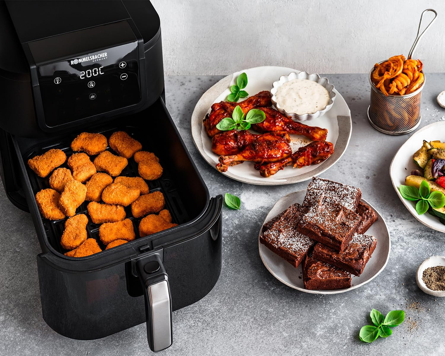ROMMELSBACHER Friteuse à air chaud avec fenêtre FRH 1700, 10 programmes, silencieuse Electroménager Naty Shop