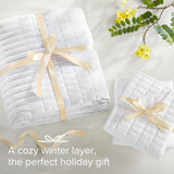 Comfort Spaces Kienna Parure de lit de luxe à double point - Couverture d'été légère et douce toute l'année - Taie d'oreiller assortie - Couverture blanche King Size (264,2 x 228,6 cm) Naty Shop Couettes et couettes