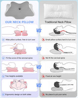 Oreiller orthopédique, oreiller de soutien latéral, oreiller de soutien du cou, oreiller pour douleurs cervicales, oreiller en mousse à mémoire de forme, oreiller ergonomique, pour le soutien latéral du dos et du ventre - Oreillers orthopédiques cervicaux en forme de papillon Naty Shop